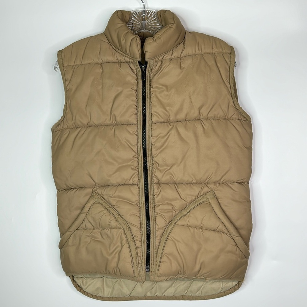 Vintage Stearns Tan Puffer Puffy Vest Size Small